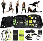 Ex Kit Home Gym Equipment - 10-Piece Complete Resistance Band Workout Set