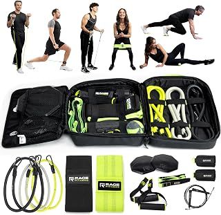 Ex Kit Home Gym Equipment - 10-Piece Complete Resistance Band Workout Set